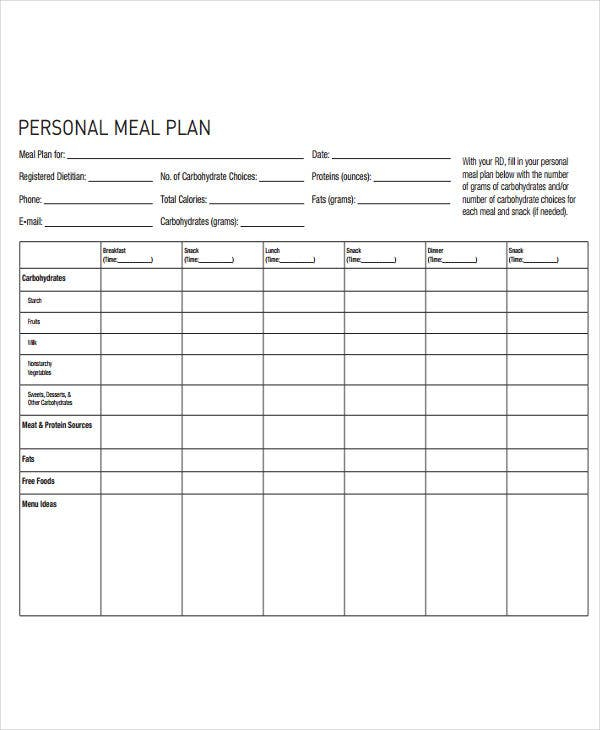 Blank Diet Chart PrintableDietPlan