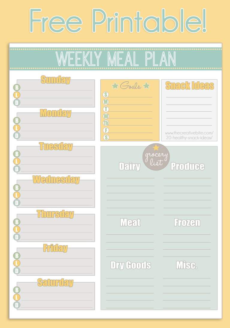 Printable Meal Prep Calendar PrintableDietPlan