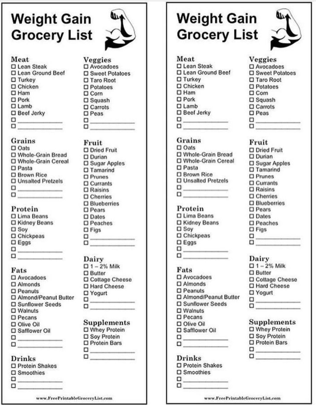 Healthy Healthy Weight Gain Meal Plan For Underweight PrintableDietPlan