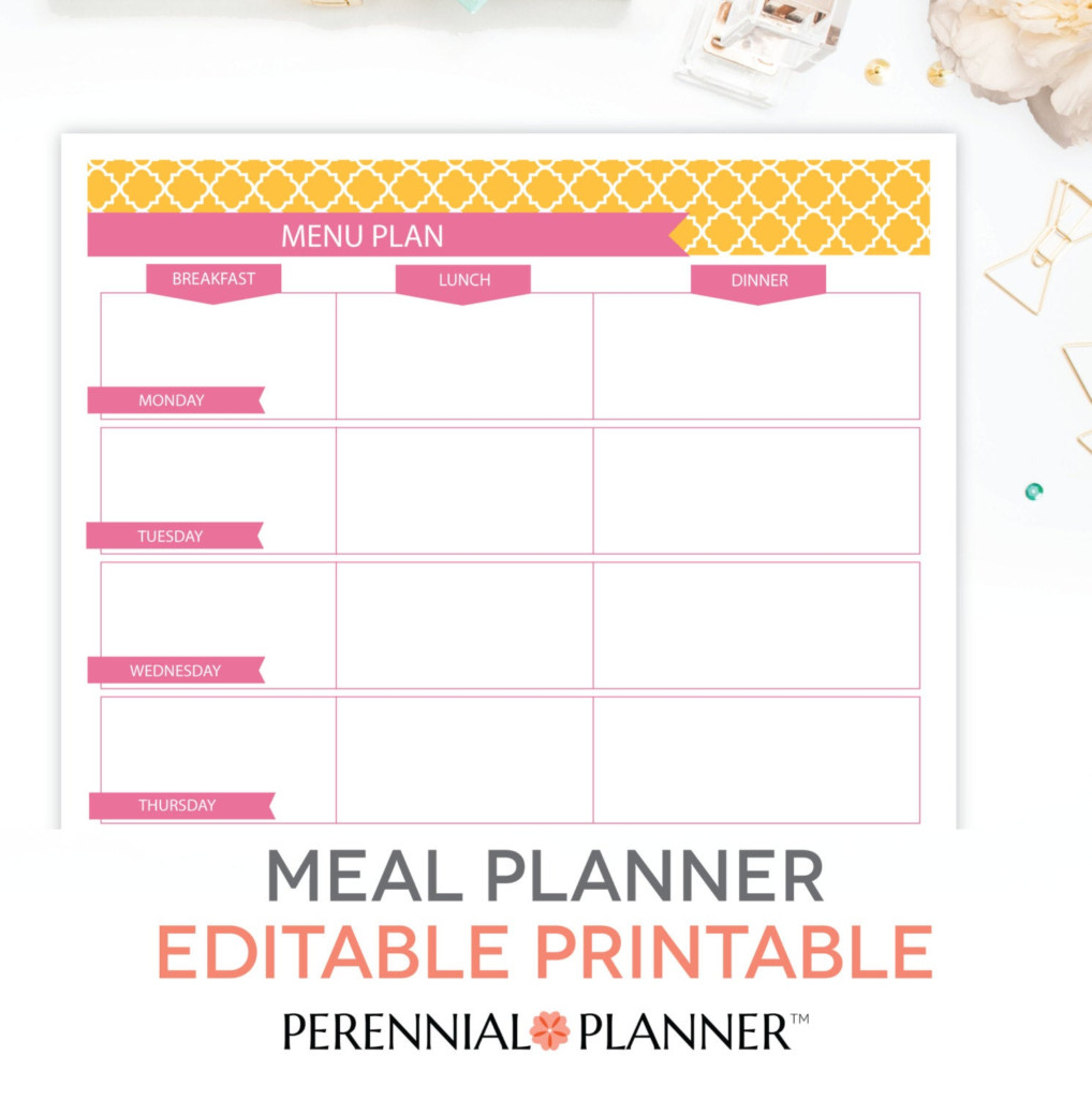 free printable weekly meal planners