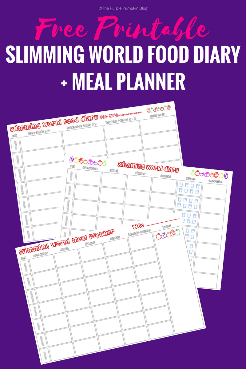 Slimming World Food Diary Printable Meal Planner Free PrintableDietPlan