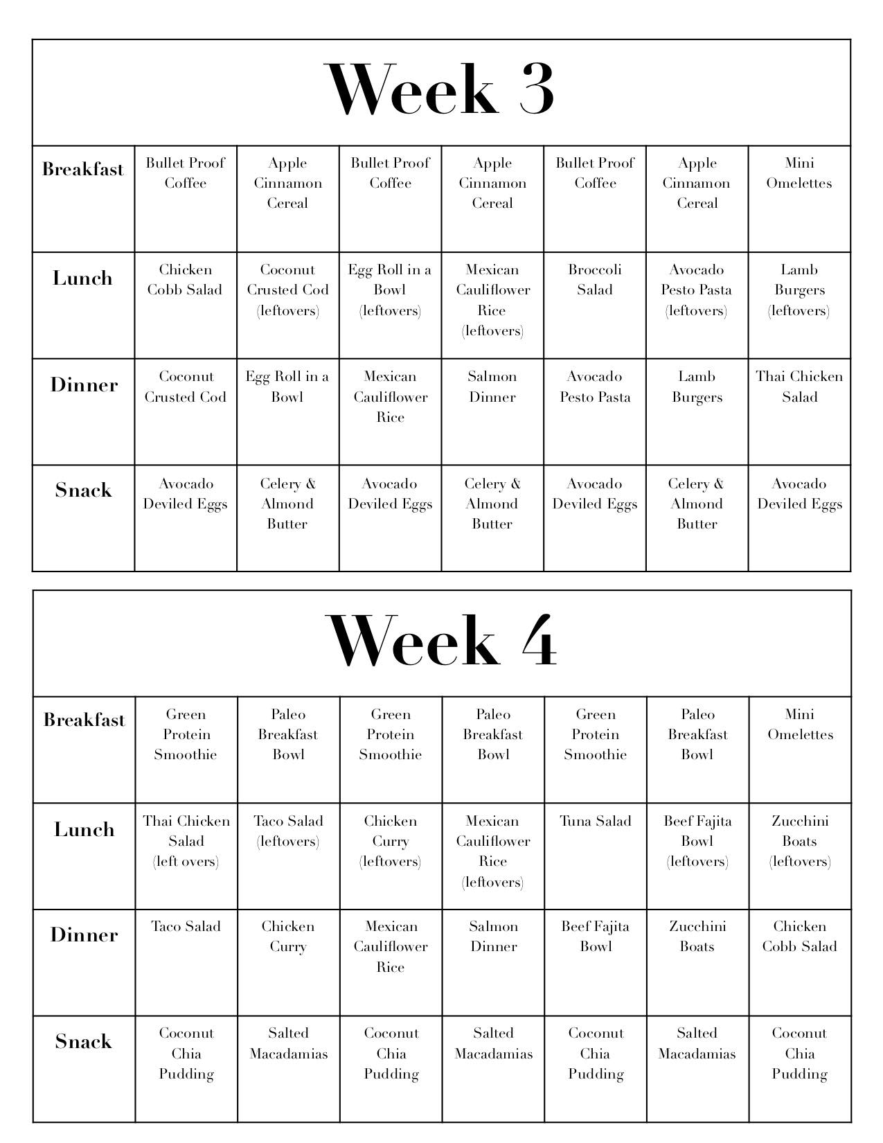 Printable 28 Day Keto Meal Plan PrintableDietPlan