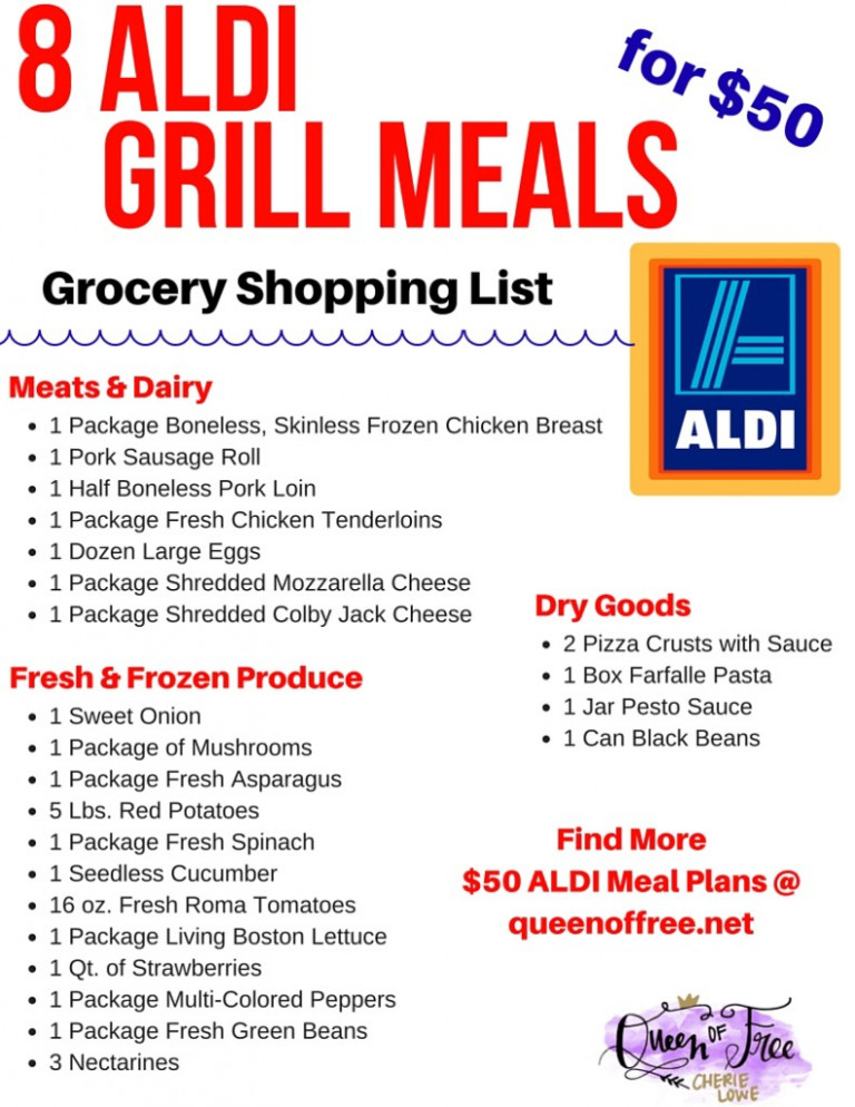 Printable Aldi Meal Plan