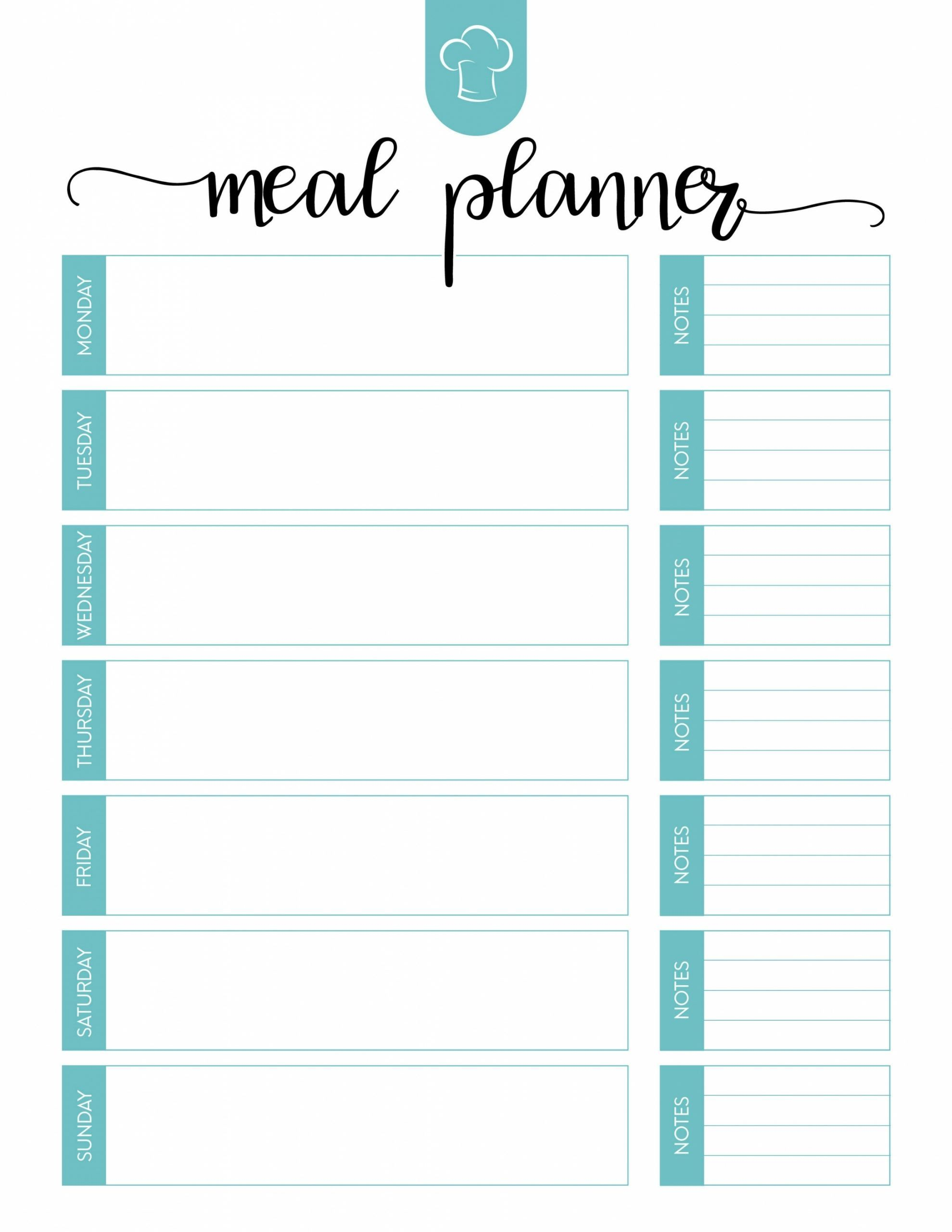 Free Printable Forms For Meal Planning PrintableDietPlan