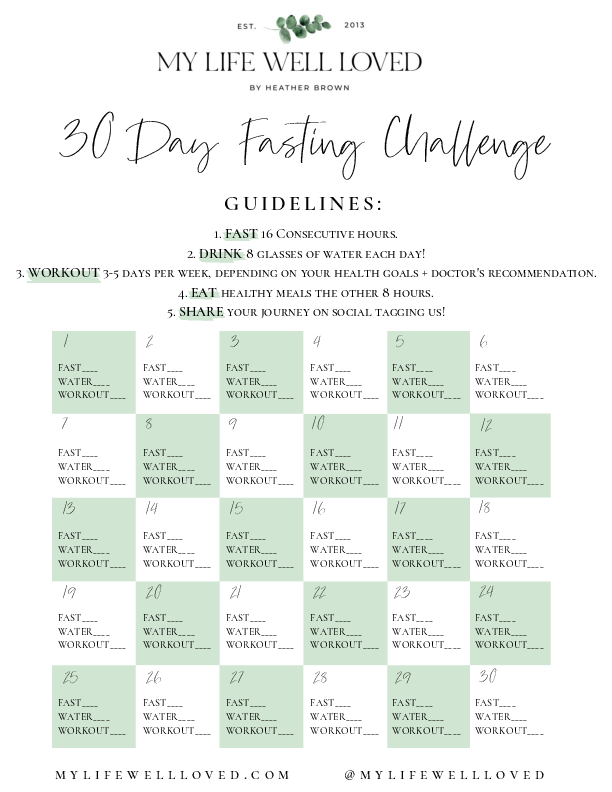 30 Day Intermittent Fasting Challenge Healthy By Heather Brown - 30 Day Intermittent Fasting Diet Plan